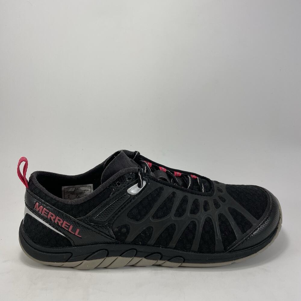 Merrell Barefoot Pace Glove Shoes Womens Size 6 Black Pink Minimalist Lace Up